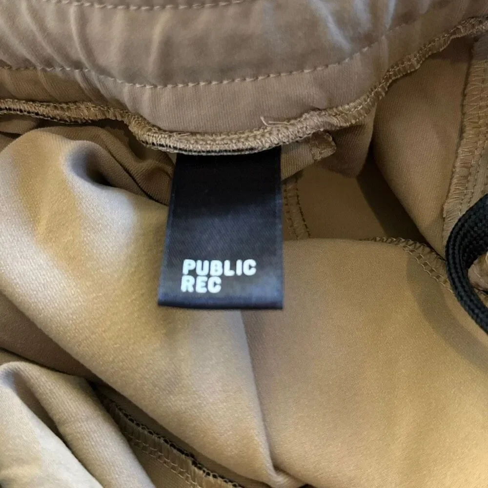 Public Rec Pants Mens 38x30 Gamechanger Brown Stretch‎ Athletic Drawstring